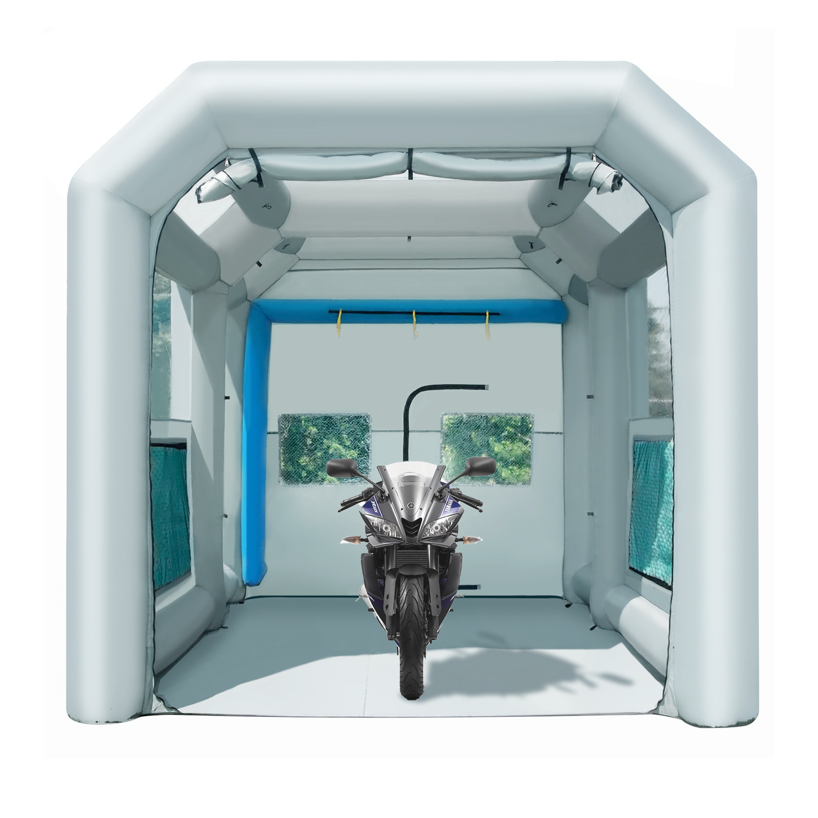 Sewinfla Professional Inflatable Paint Booth 20x10x9Ft with 2 Blowers (480W+1100W) & Air Filter System Portable Paint Booth Tent Garage Inflatable