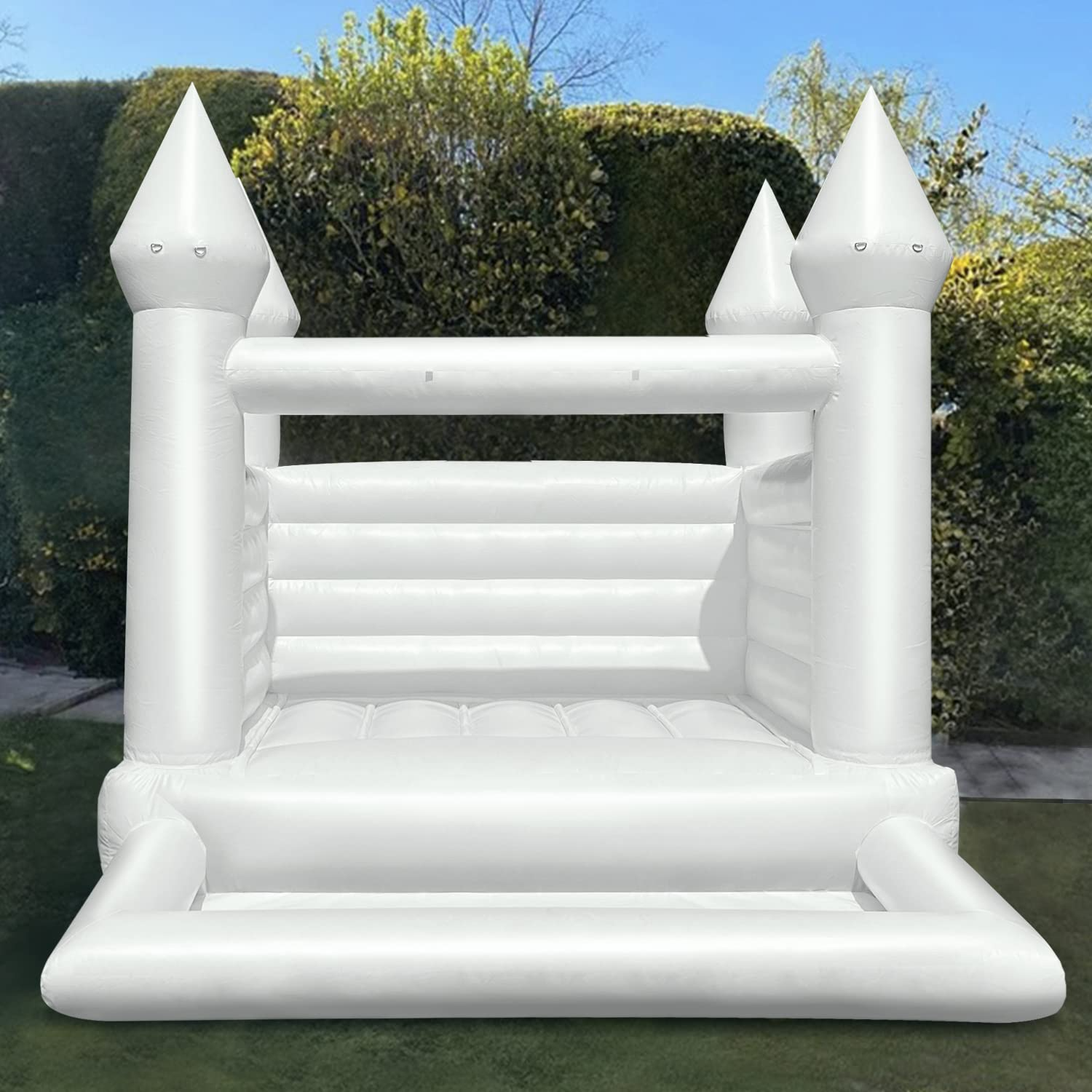 WARSUN White Bounce House 10x8x8FT / 3x2.4x2.4m with Ball Pit & Air Blower Commercial Grade All PVC Bouncy House Castle for Kids Birthday Baby Shower Business Photography