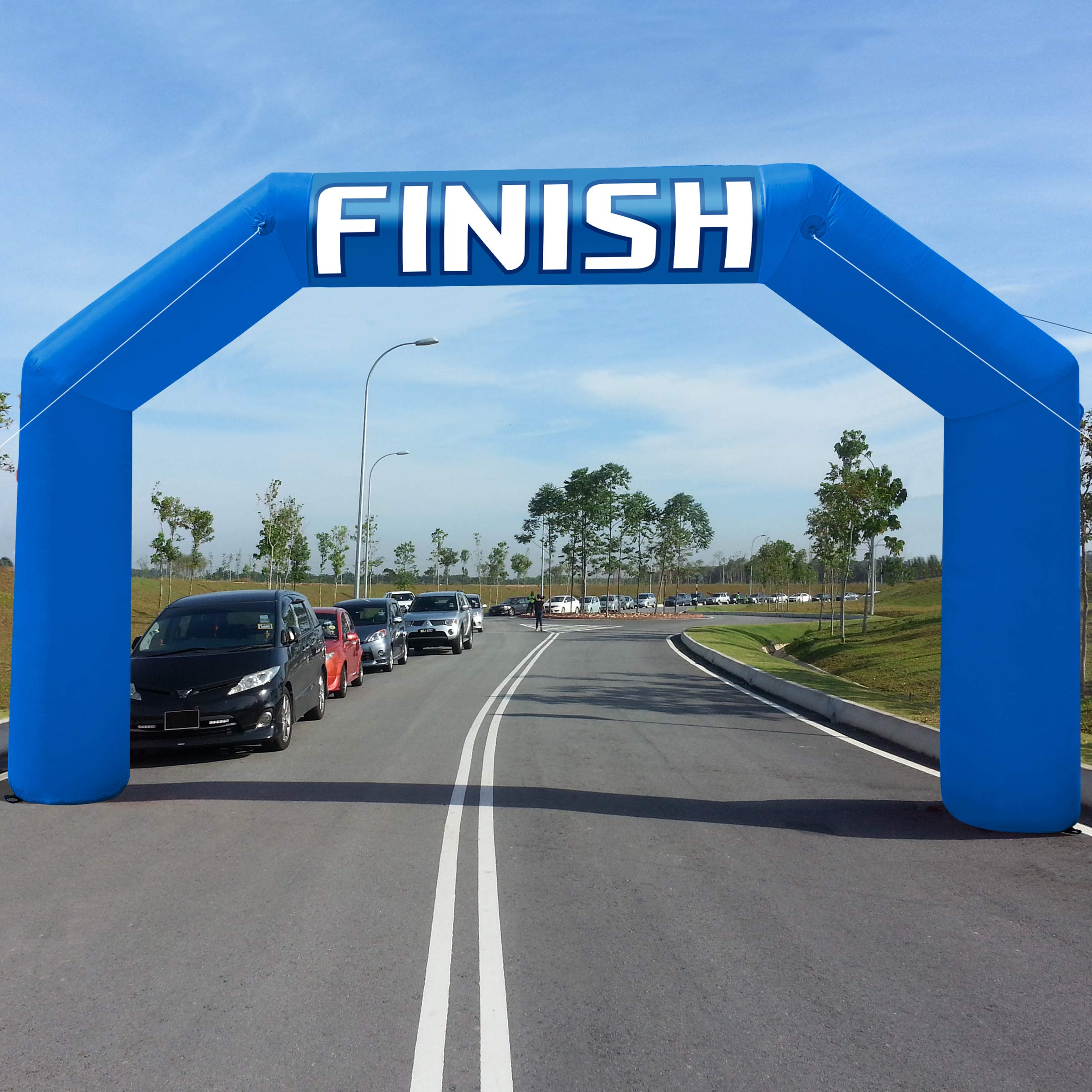 Sewinfla 20ft Inflatable Arch with Start Finish Line Racing Arch Banners & Blower Outdoor Inflatable Archway for Advertising Commerce Party Sport Race