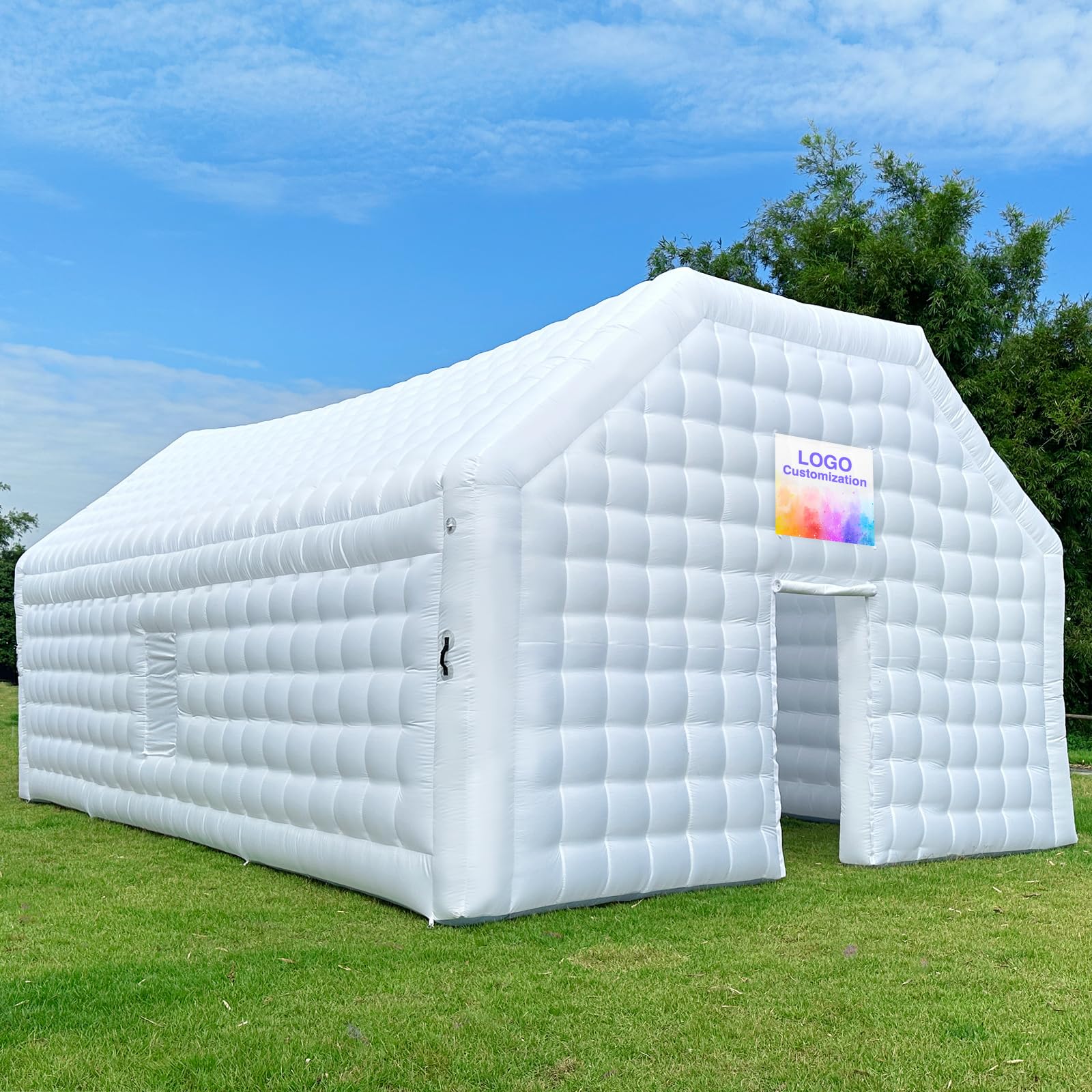 Outdoor 30 x 20 x 13ft Large White Inflatable Night Club Disco Cube Gazebo Event House Portable Inflatable Party Tent for Parties, Shows, Events, and Commercial Use