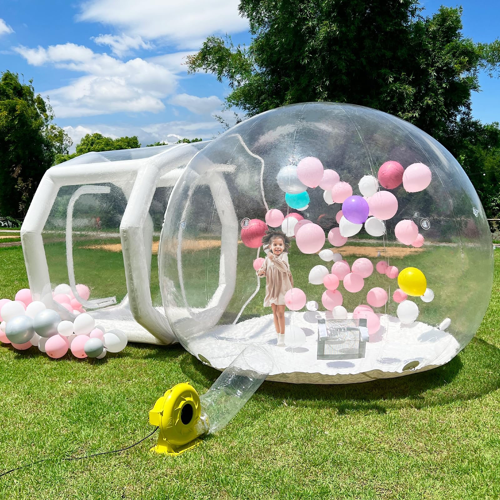 Inflatable Bubble House, Commercial Grade PVC Transparent Bubble Tent Dome Inflatable with Pump& Air Blower for Kids Party Balloons, Events, Display, 10ft Dia Clear Bubble
