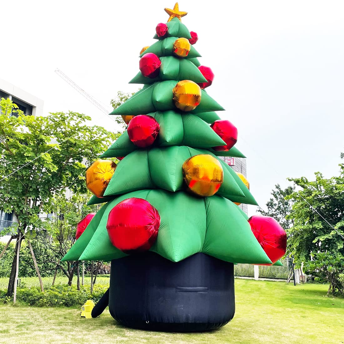 26Ft Tall Inflatable Green Christmas Tree with Multicolor Gift Boxes and Star - Outdoor Indoor Holiday Party Yard Decoration with No Light