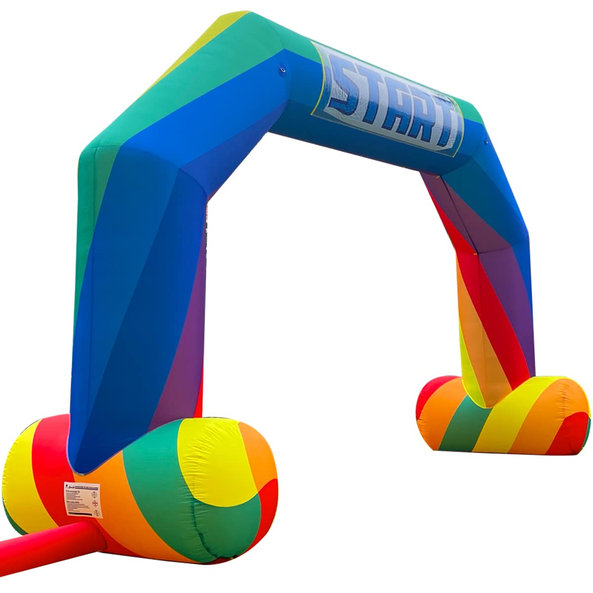 20ft Rainbow Inflatable Arch with 240W Blower Start Finish Line Arch Indoor & Outdoor Inflatable Archway for Pride Parades Run Race Marathon Advertising Commerce