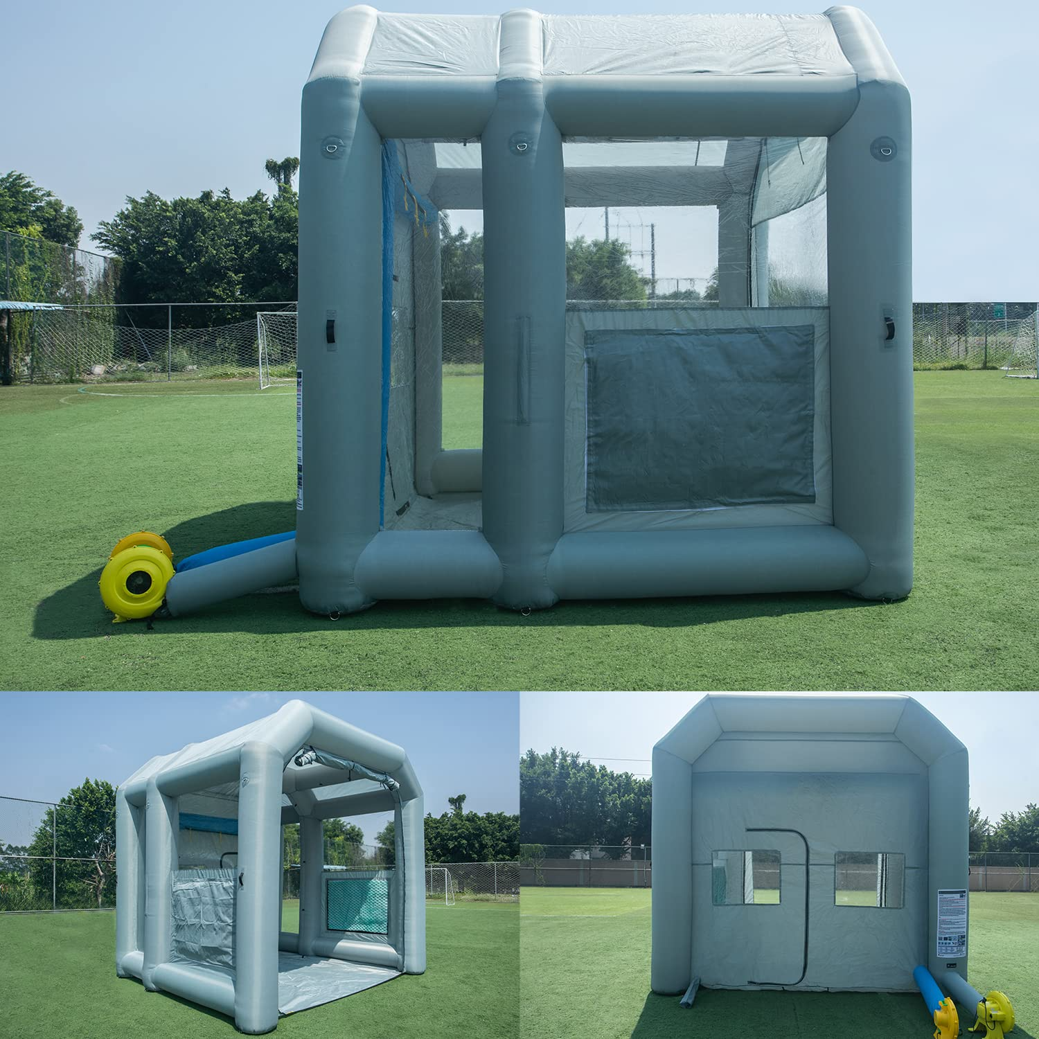 Sewinfla Professional Inflatable Paint Booth 12.5x11.2x11.2Ft with 2 Blowers (480W+750W) & Air Filter System Portable Paint Booth Tent Garage Inflatable Spray Booth Painting for Parts,Motorcycles