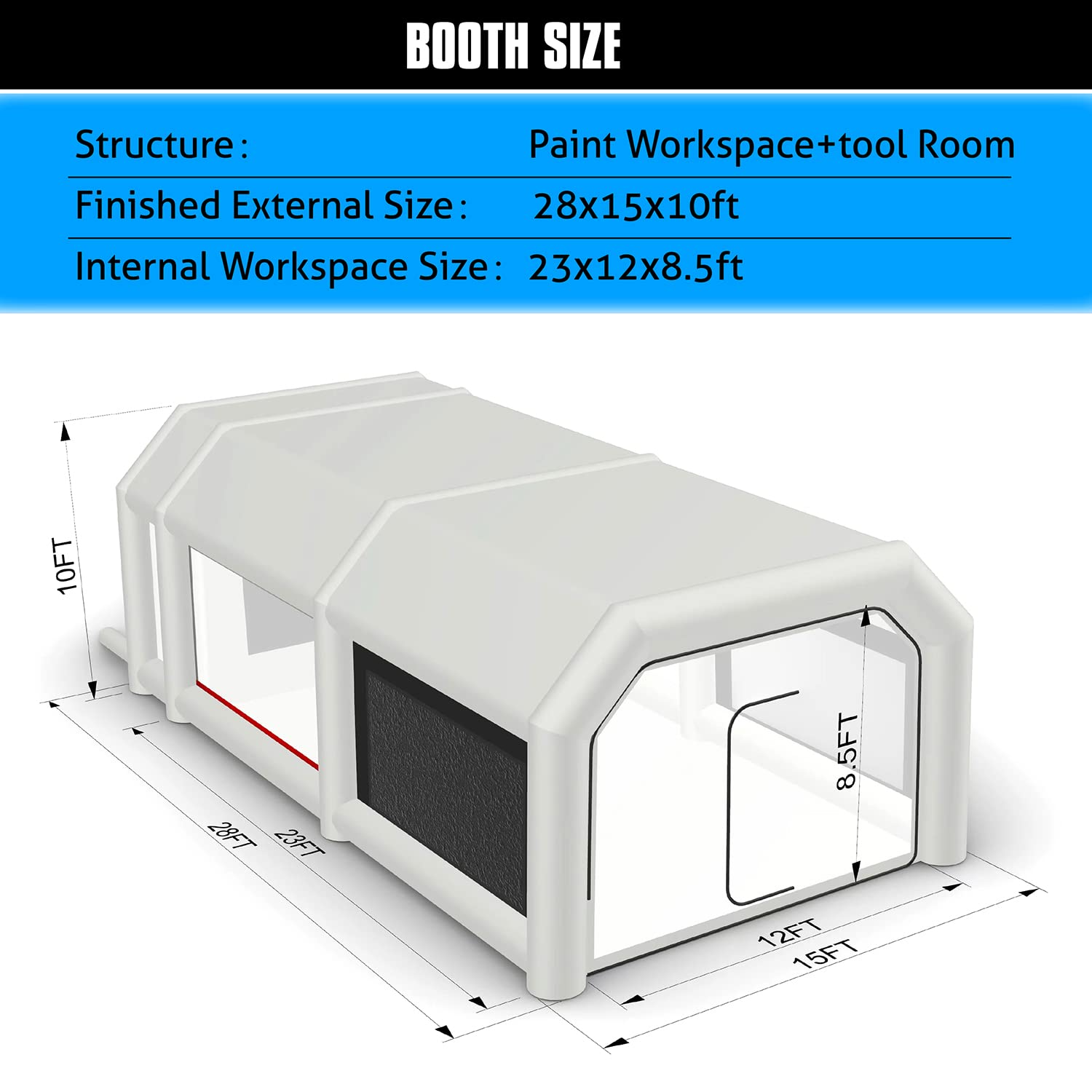 Customized Portable Inflatable Spray Paint Booth With Carbon Filters Ideal  For Commercial Use In Used Cars And Trucks, And Garages 12x6x4mH 40ft X  20ft*13ft From Hzw_lnflatable, $992.86