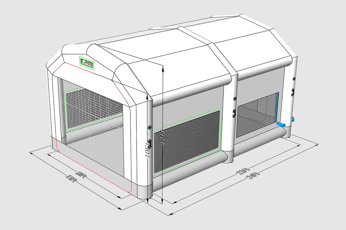 Outdoor paint booth inflatable