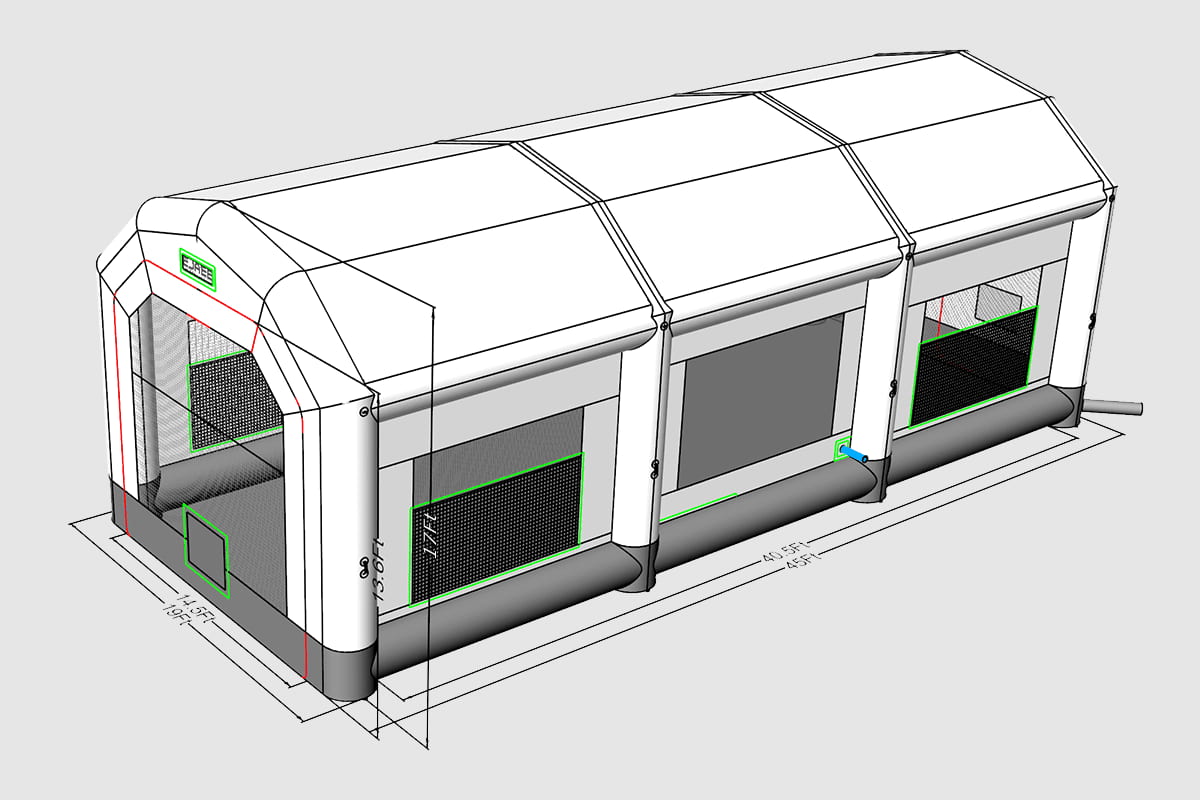 Inflatable paint enclosure