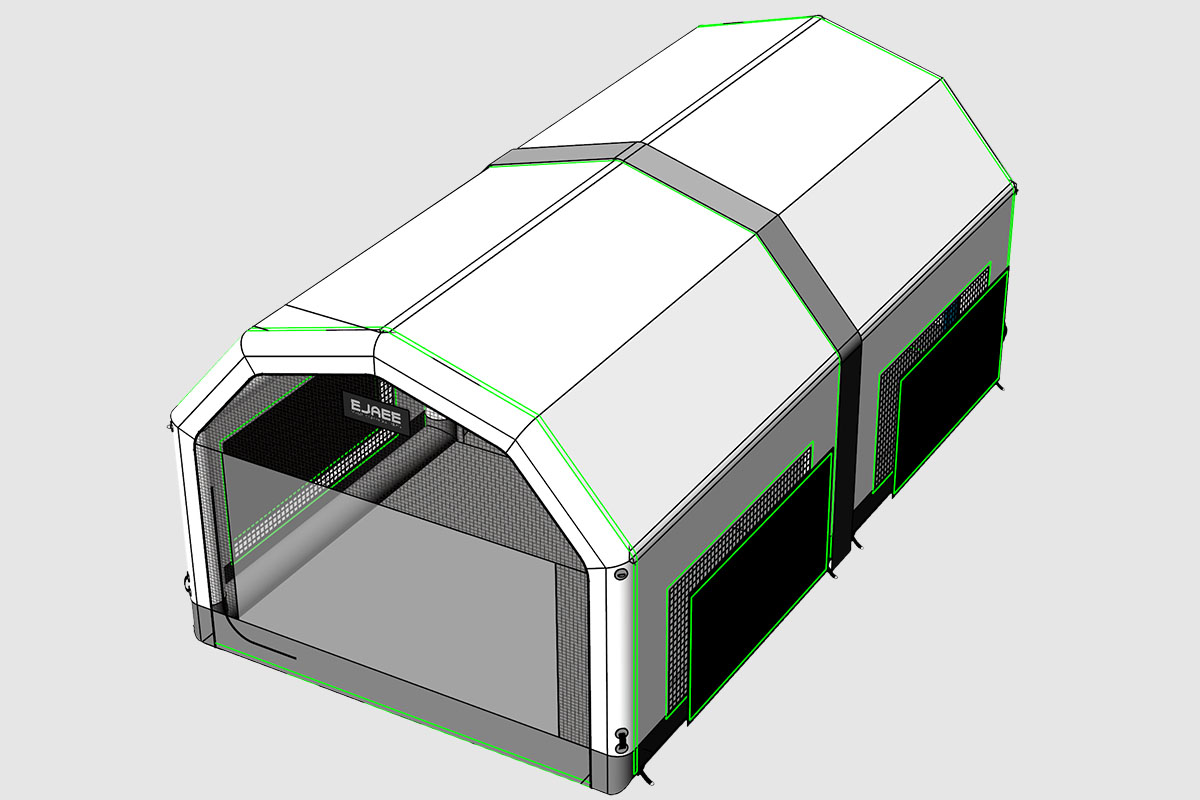 airtight Inflatable spray paint tent 13x15x12Ft 4
