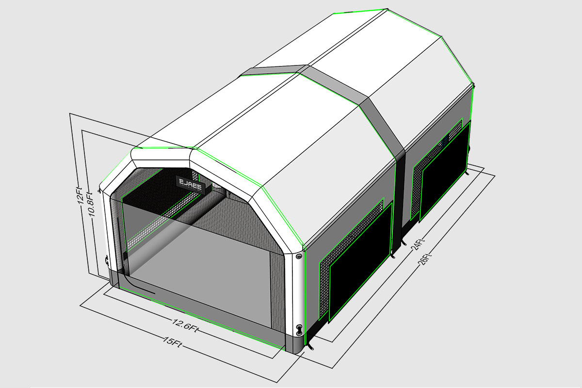 airtight Inflatable spray paint tent 13x15x12Ft 5