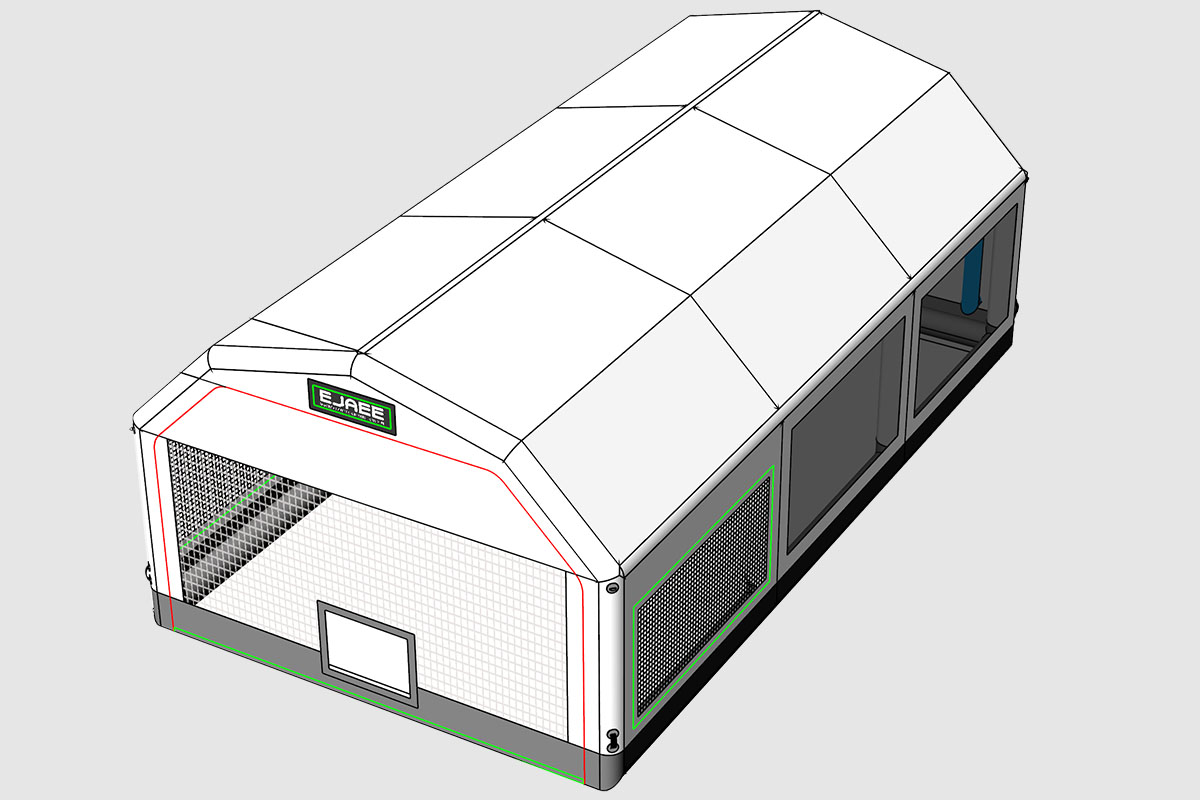 airtight Inflatable spray paint tent 13x15x12Ft 4