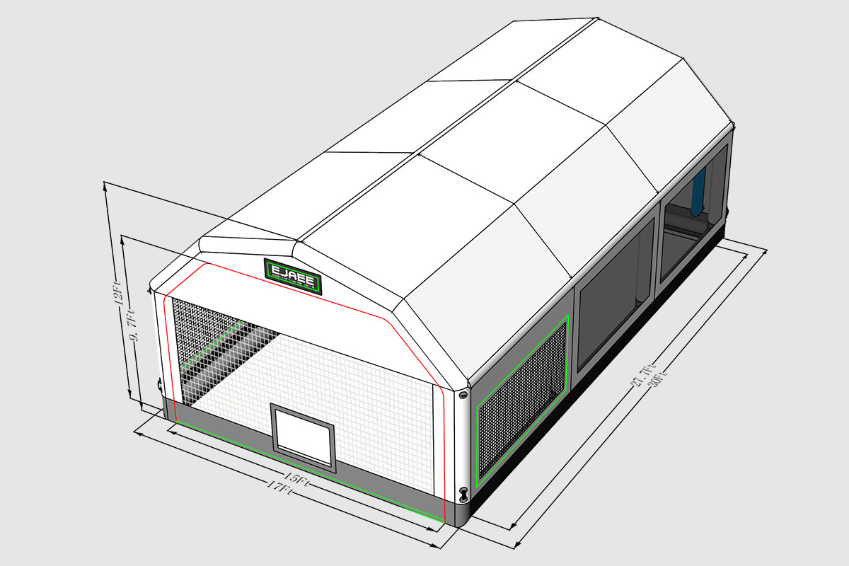 airtight Inflatable spray paint tent 13x15x12Ft 5